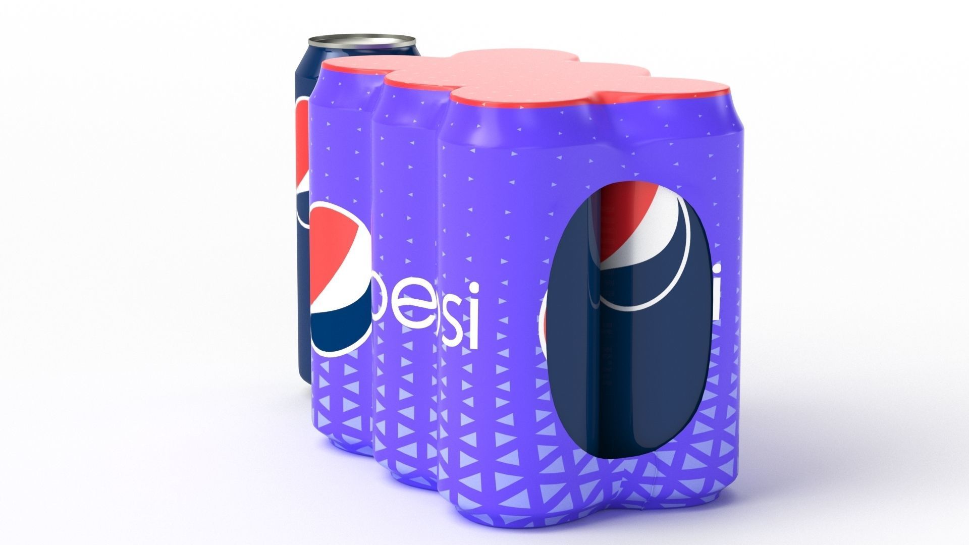 Six Pack of Cans Shrinkwrapped Packaging For 250ml 6 Cans 3D model_30