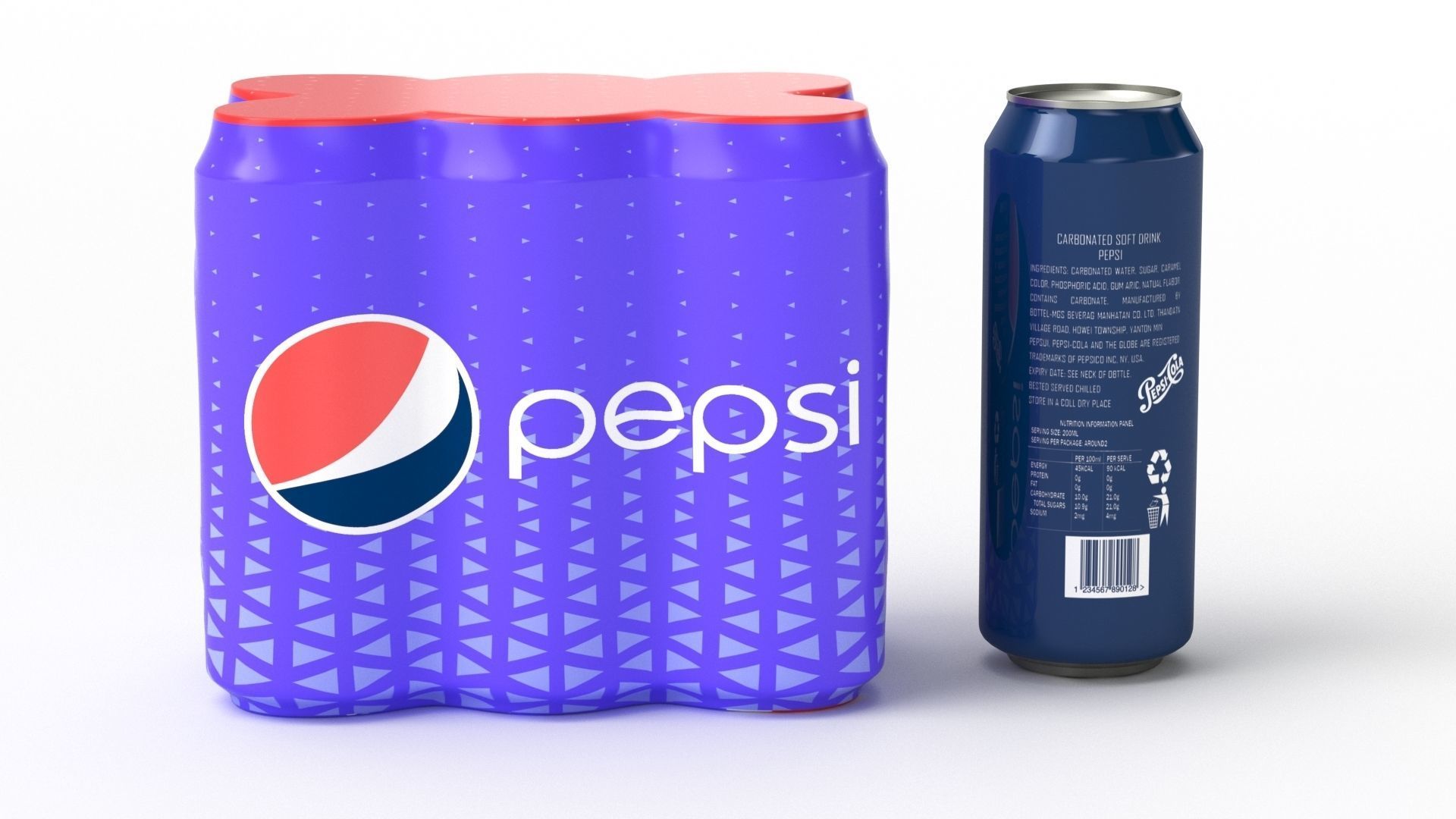 Six Pack of Cans Shrinkwrapped Packaging For 250ml 6 Cans 3D model_26