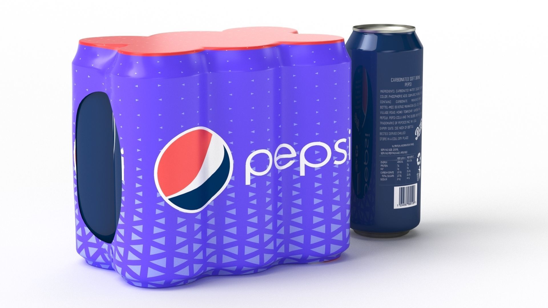 Six Pack of Cans Shrinkwrapped Packaging For 250ml 6 Cans 3D model_27