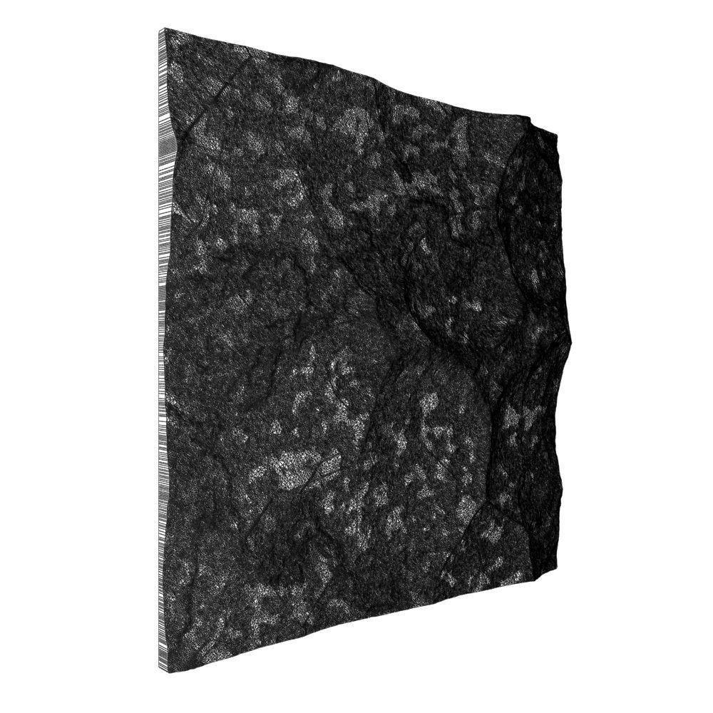 06-RockPanel piece of rock on wall 3D model_2