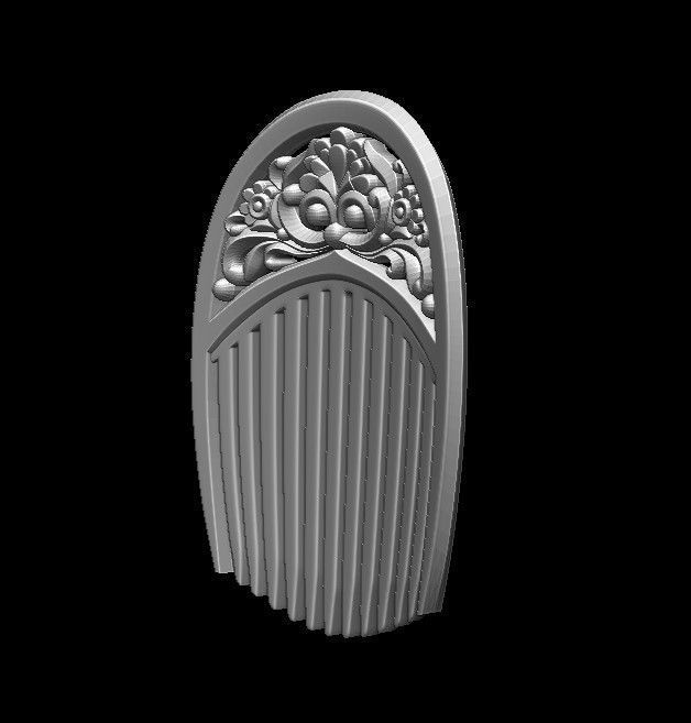 Hairbrush ornate hair comb 3D print model_3
