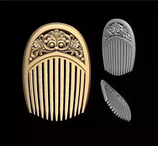 Hairbrush ornate hair comb 3D print model