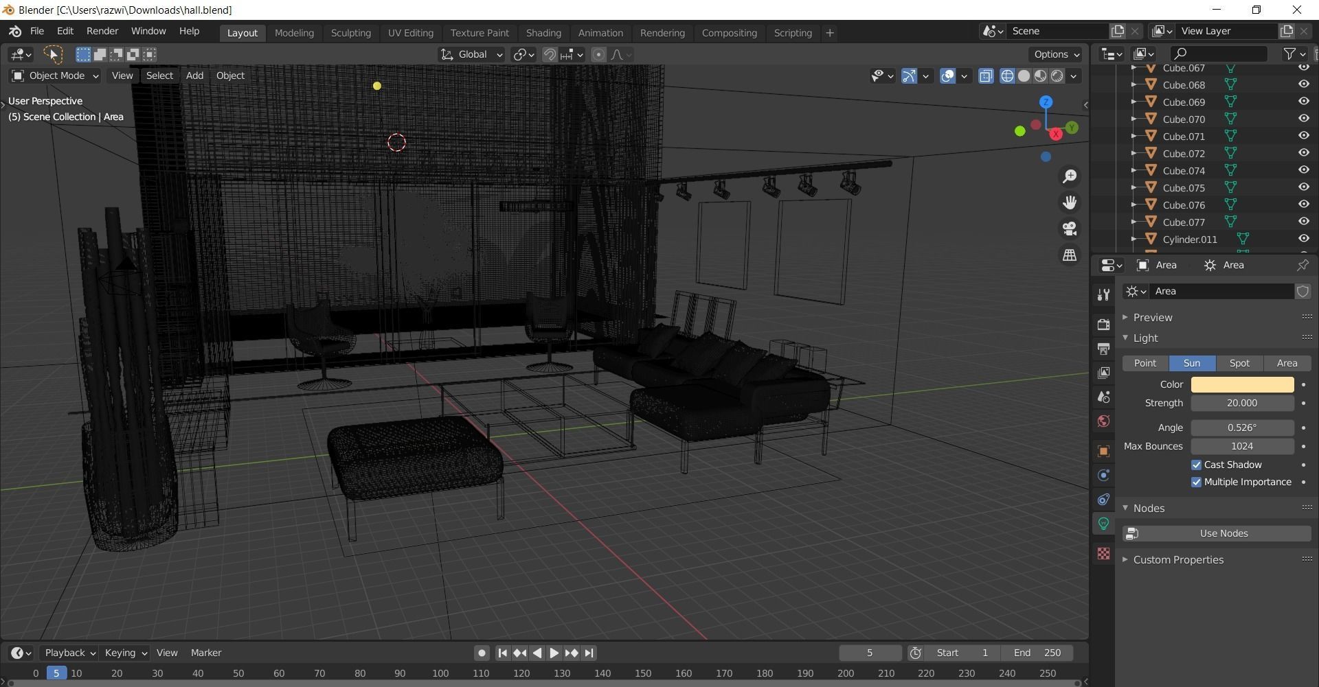 Realistic Living room Interior scene 3D model_2