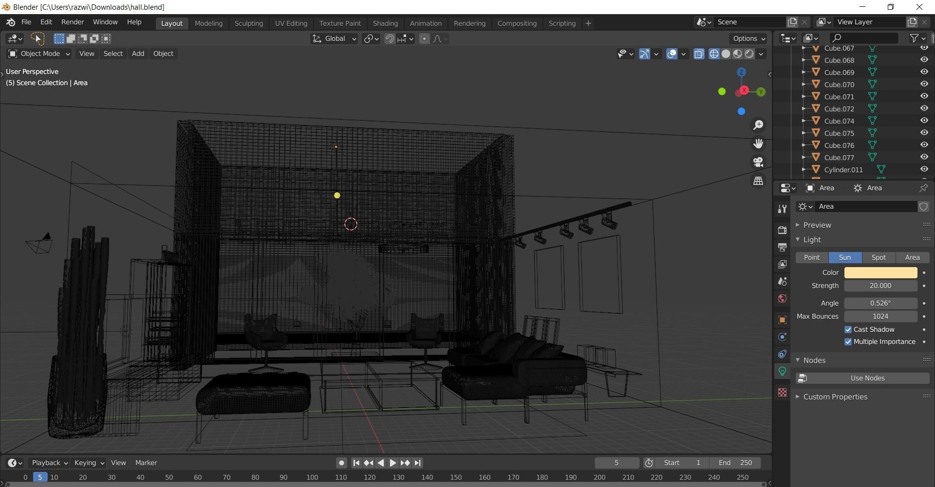 Realistic Living room Interior scene 3D model_3