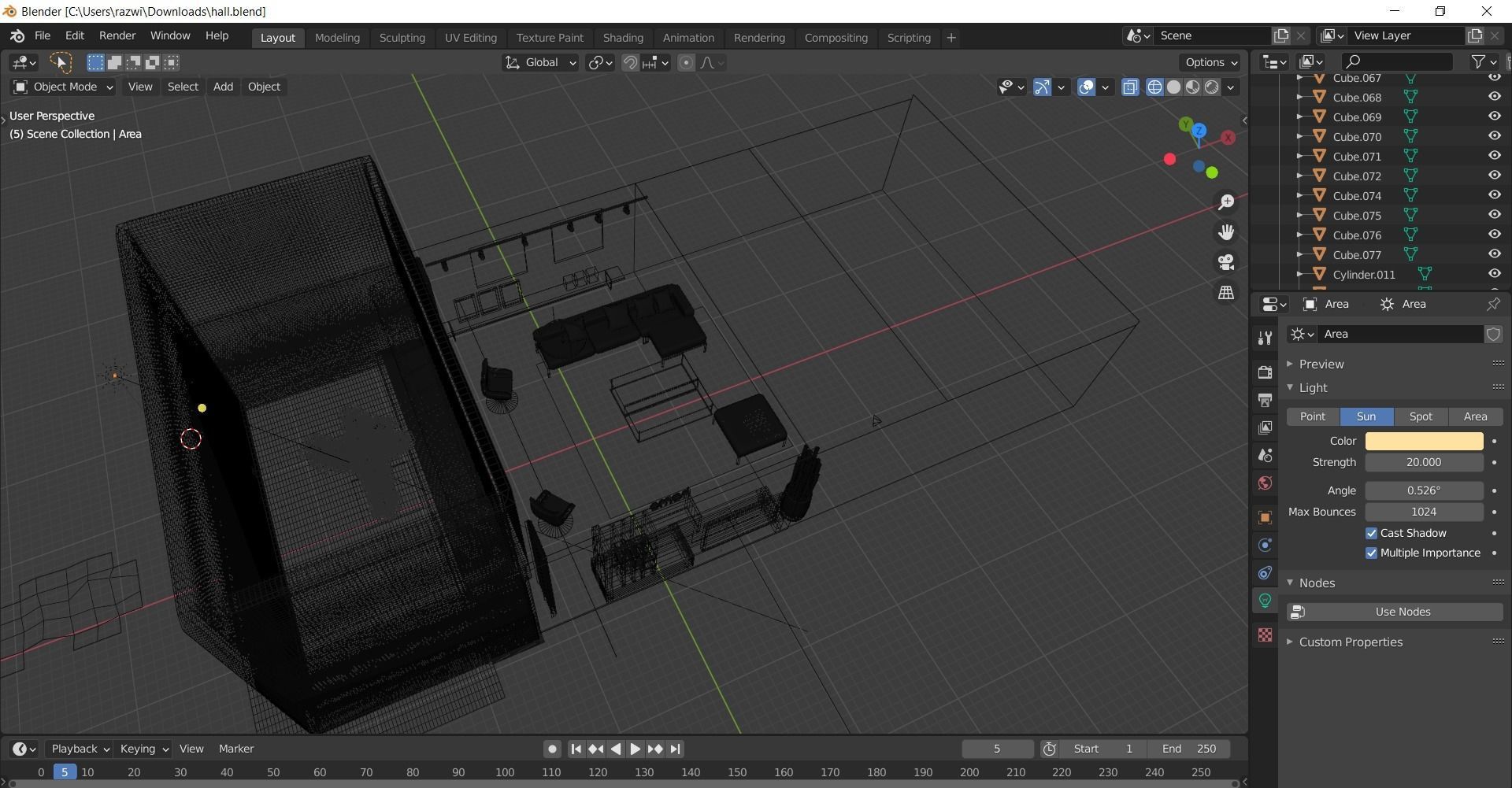 Realistic Living room Interior scene 3D model_4