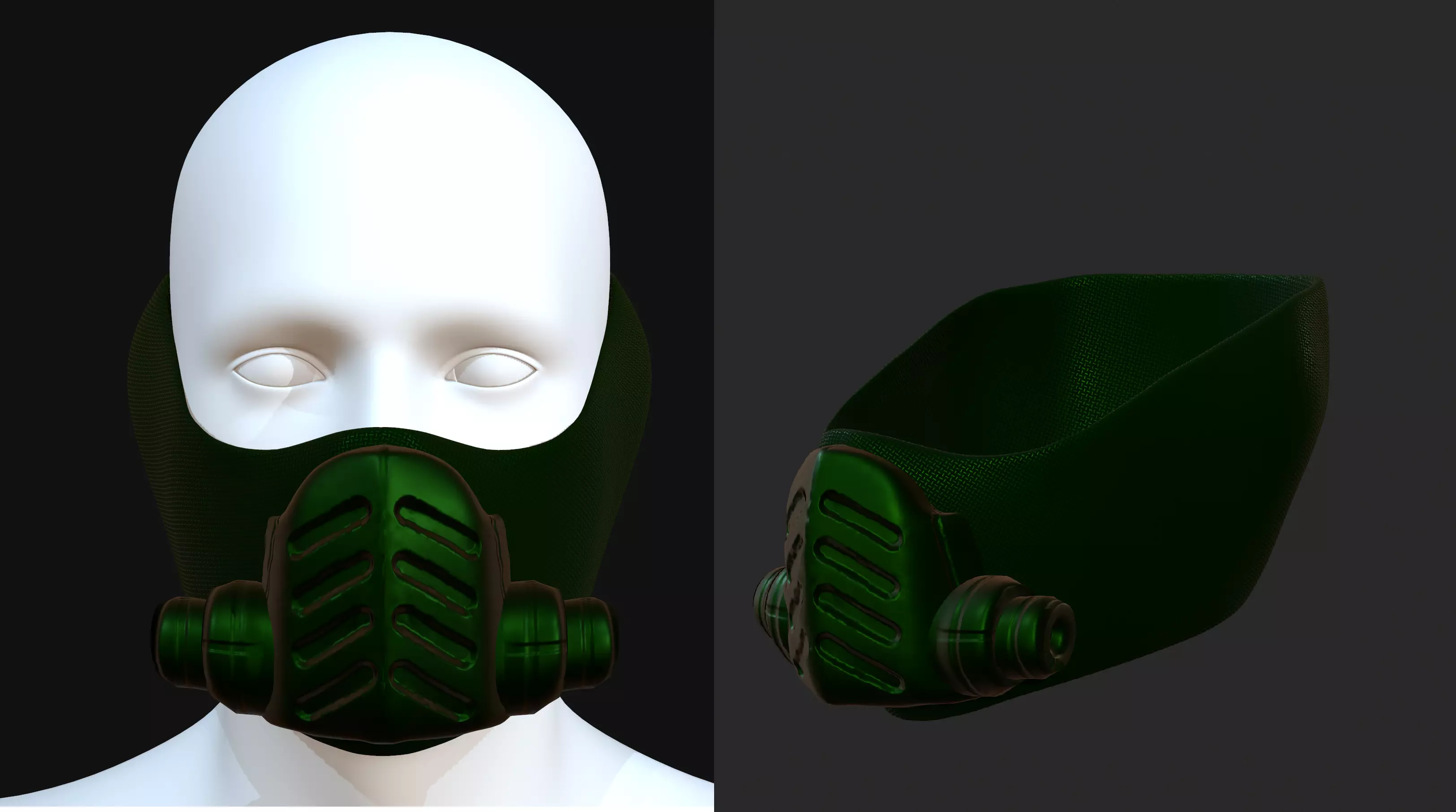 Gas mask helmet 3d model scifi Low-poly Low-poly 3D model_0