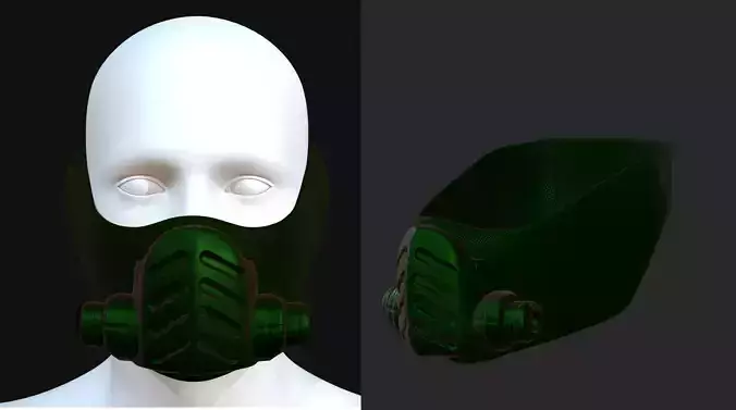 Gas mask helmet 3d model scifi Low-poly Low-poly 3D model Gas mask helmet 3d model scifi Low-poly Low-poly 3D model