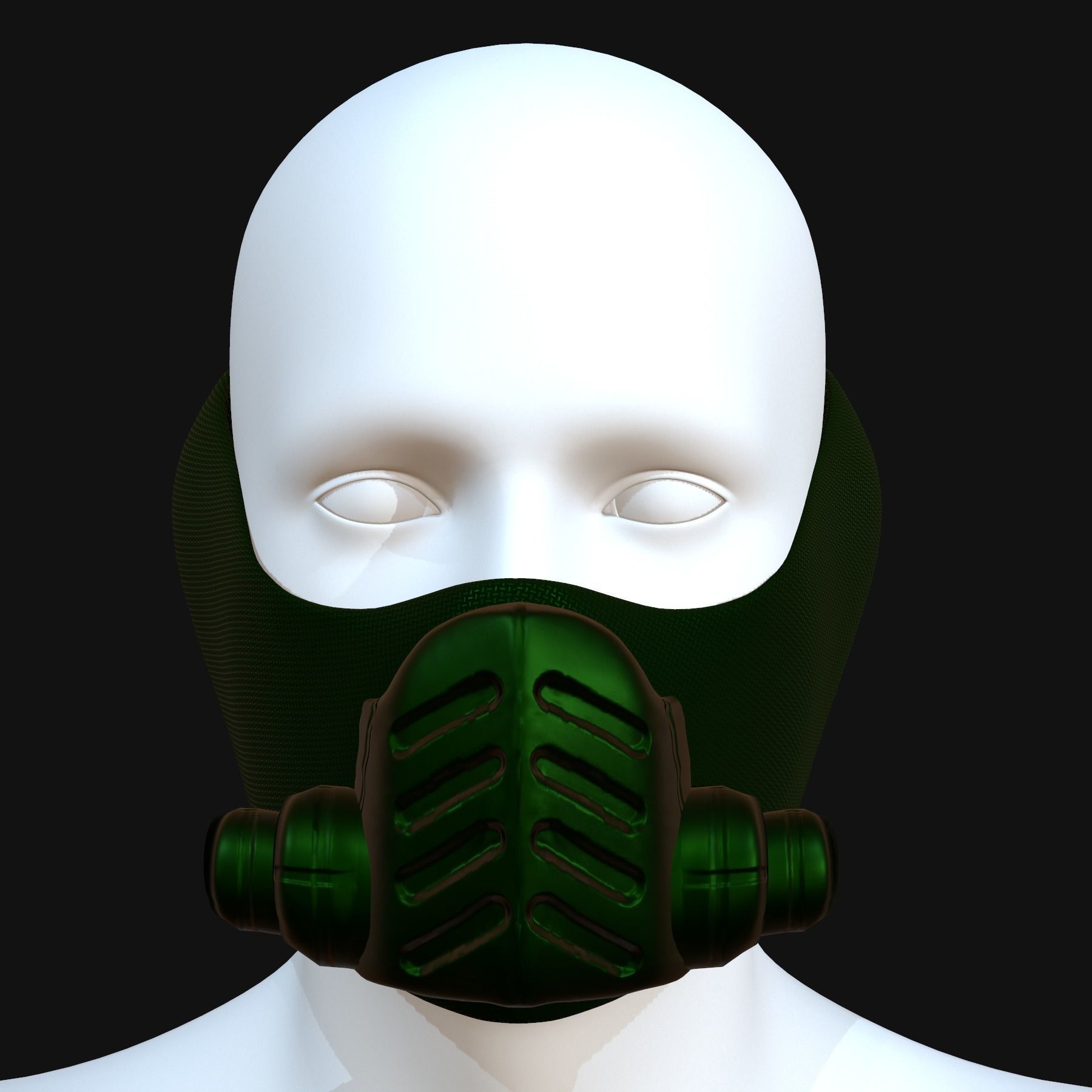 Gas mask helmet 3d model scifi Low-poly Low-poly 3D model_1