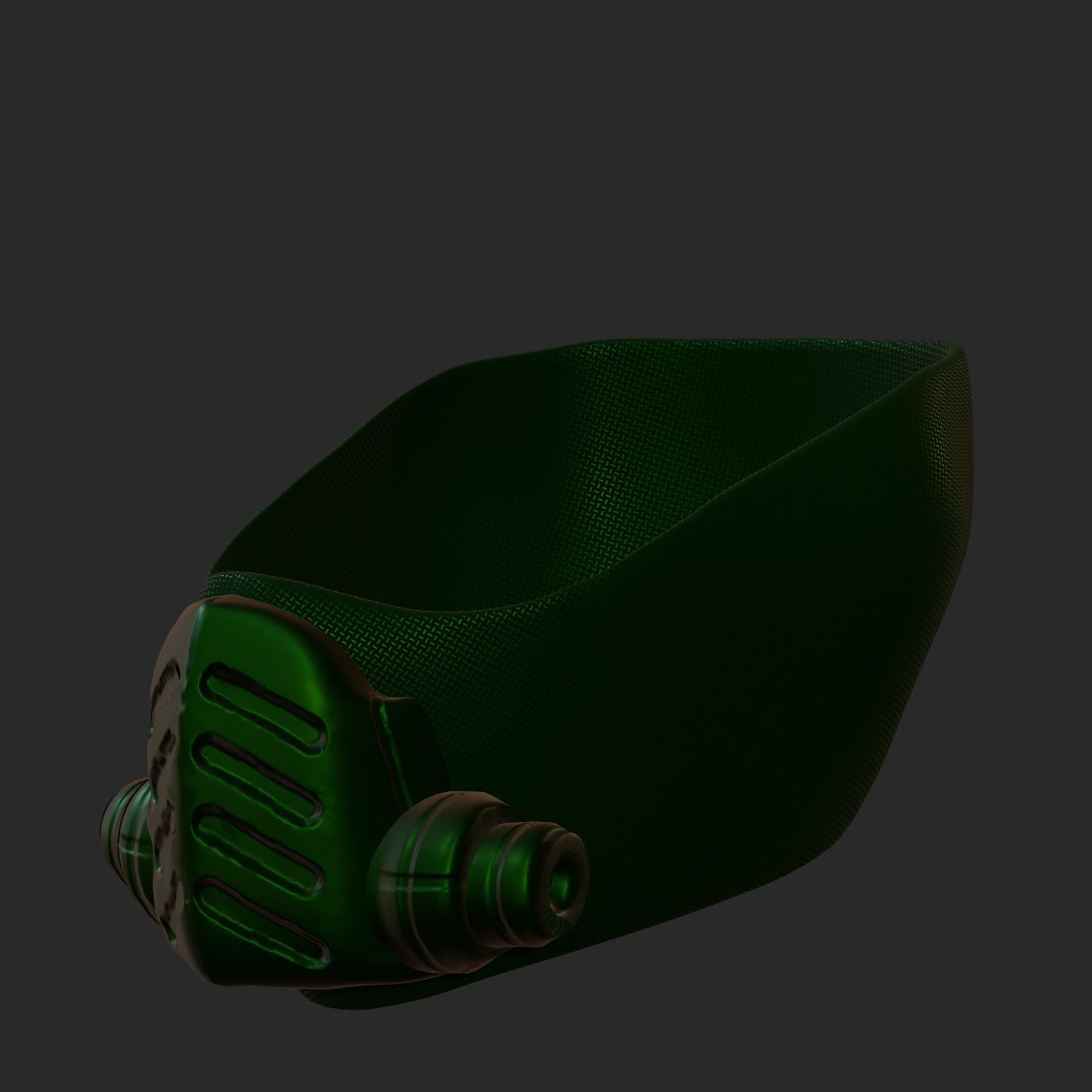 Gas mask helmet 3d model scifi Low-poly Low-poly 3D model_3