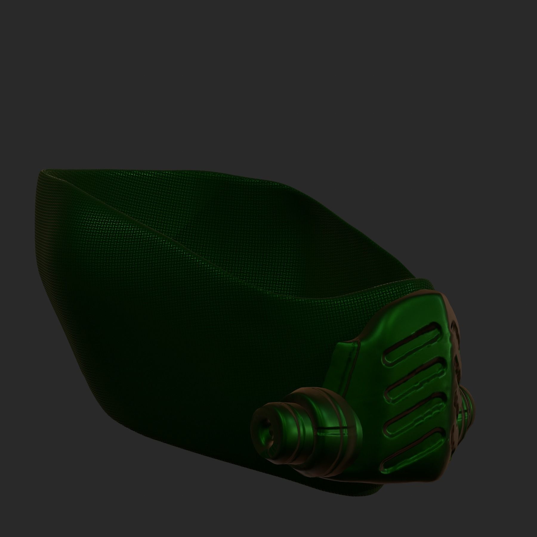 Gas mask helmet 3d model scifi Low-poly Low-poly 3D model_4