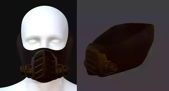 Gas mask helmet 3d model scifi Low-poly 