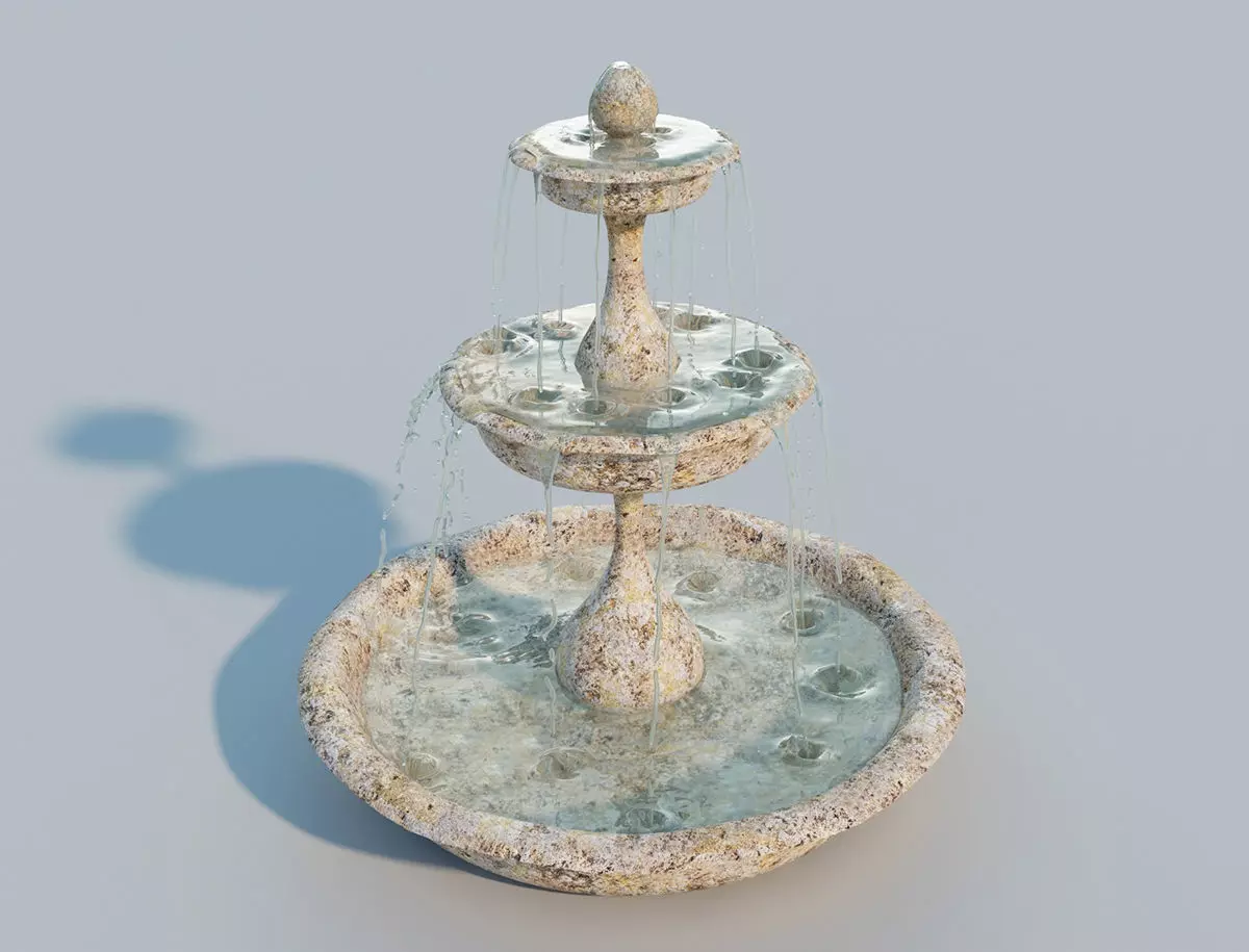 Old water fountain 3D model_0