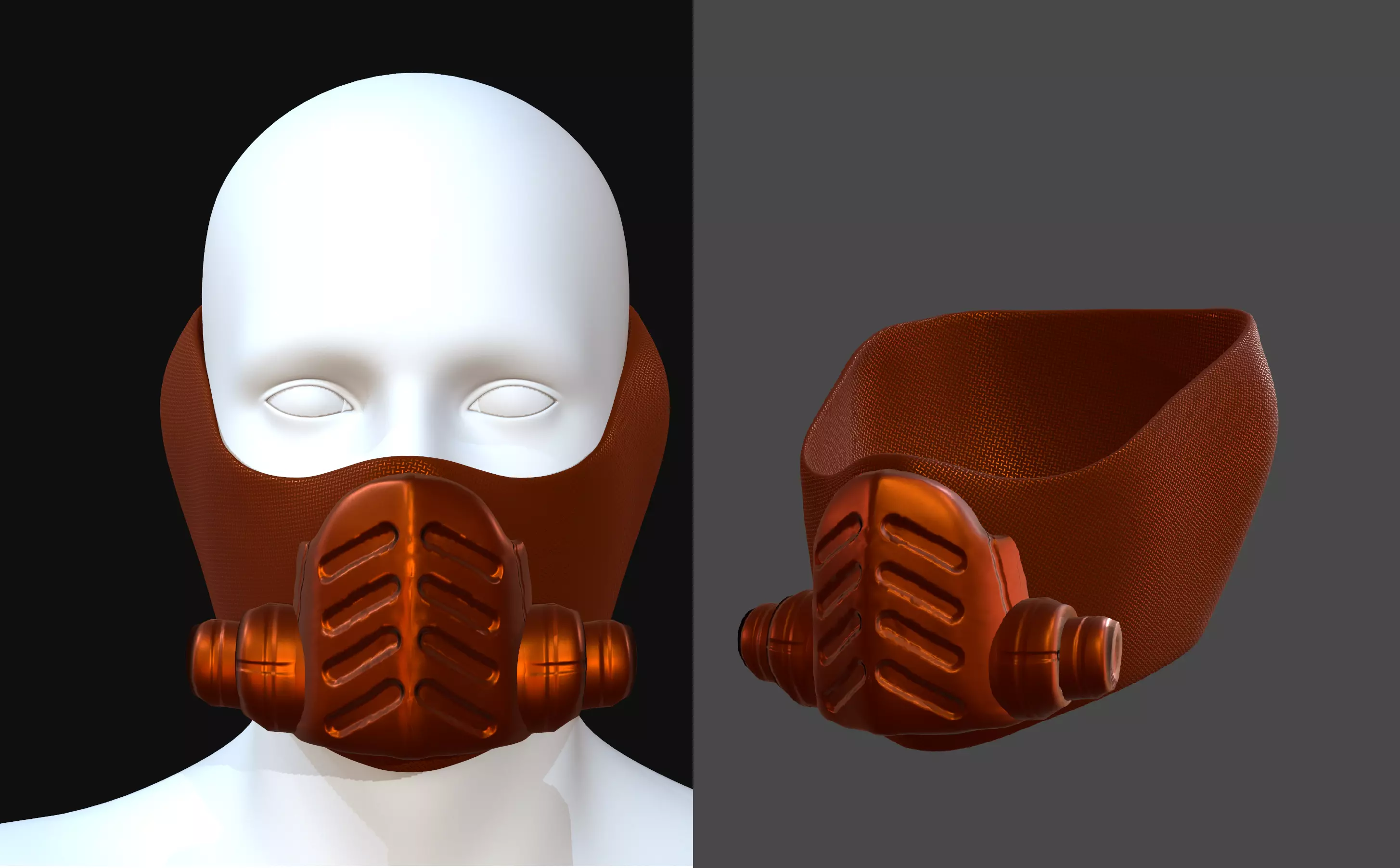 Gas mask helmet 3d model scifi Low-poly Low-poly 3D model_0