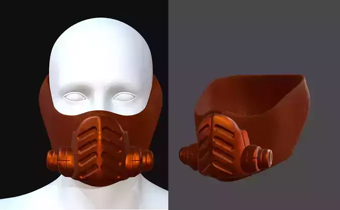 Gas mask helmet 3d model scifi Low-poly Low-poly 3D model Gas mask helmet 3d model scifi Low-poly Low-poly 3D model