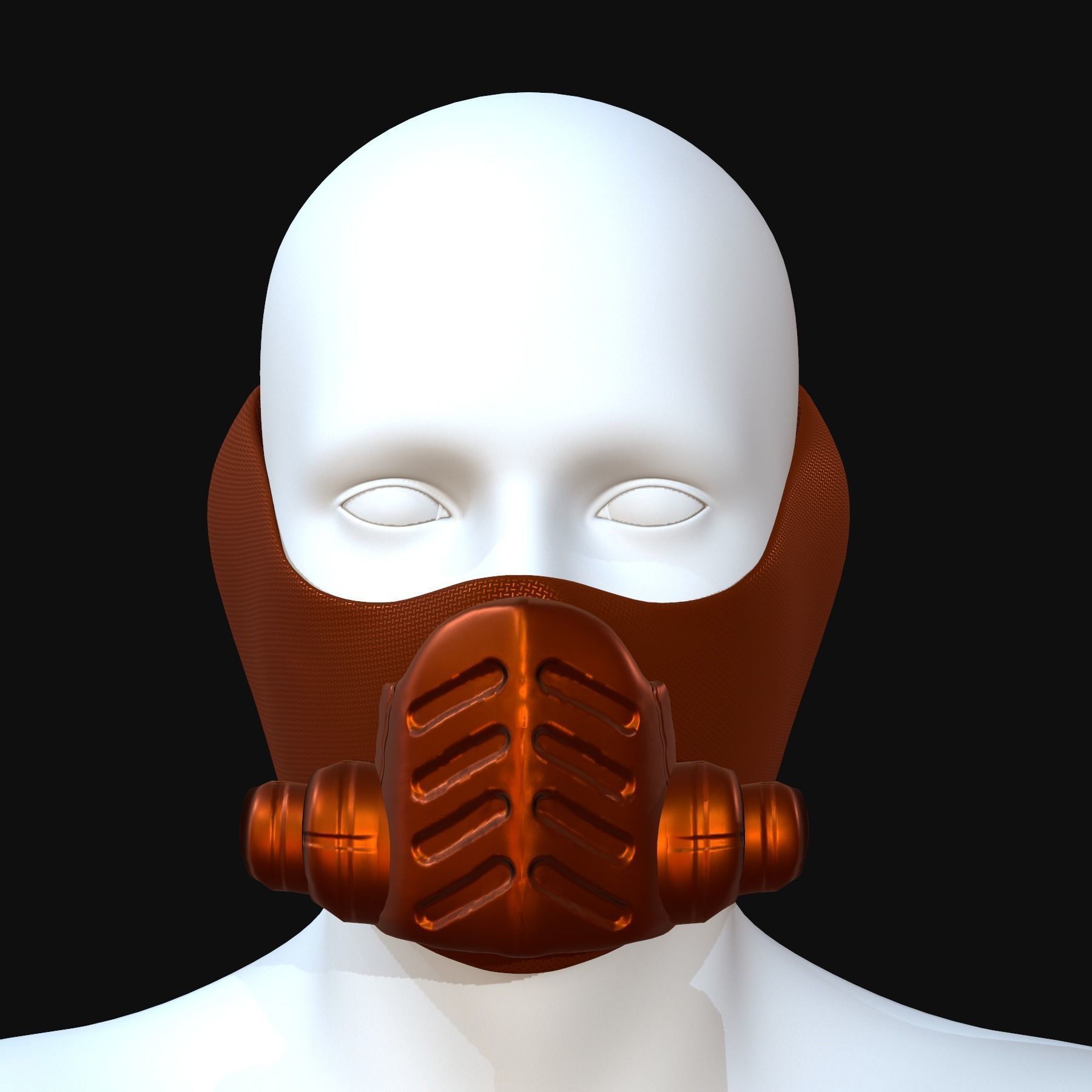 Gas mask helmet 3d model scifi Low-poly Low-poly 3D model_1