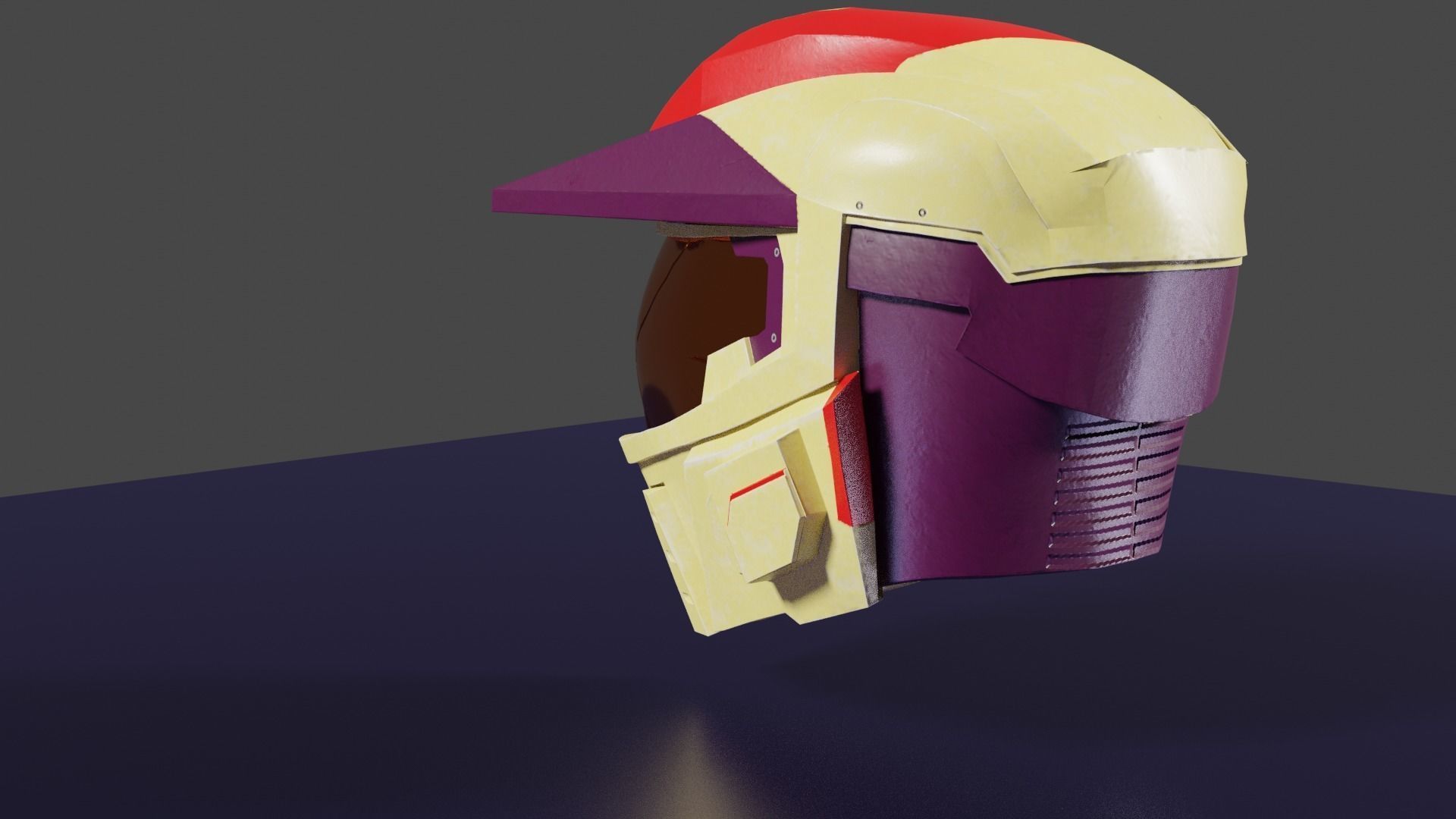 Halo 3 Masterchif spartan helmet Low-poly 3D model_4