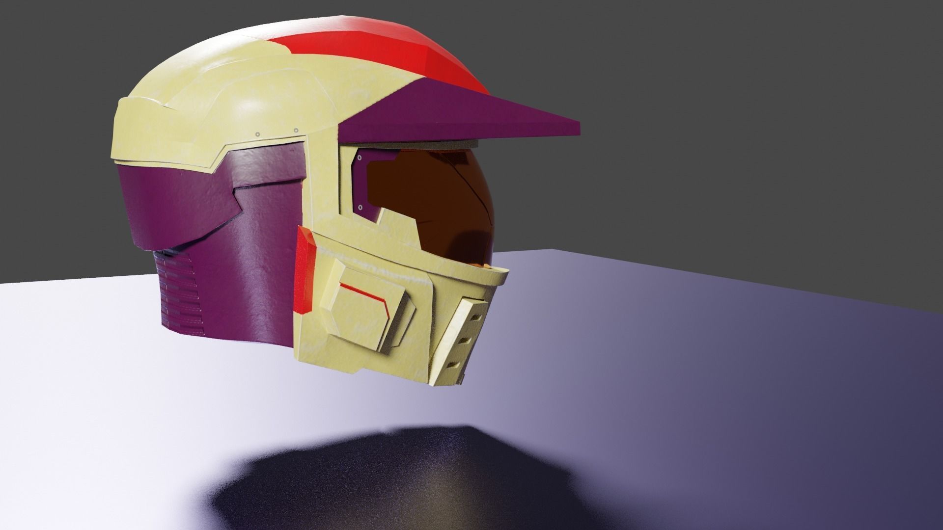 Halo 3 Masterchif spartan helmet Low-poly 3D model_5