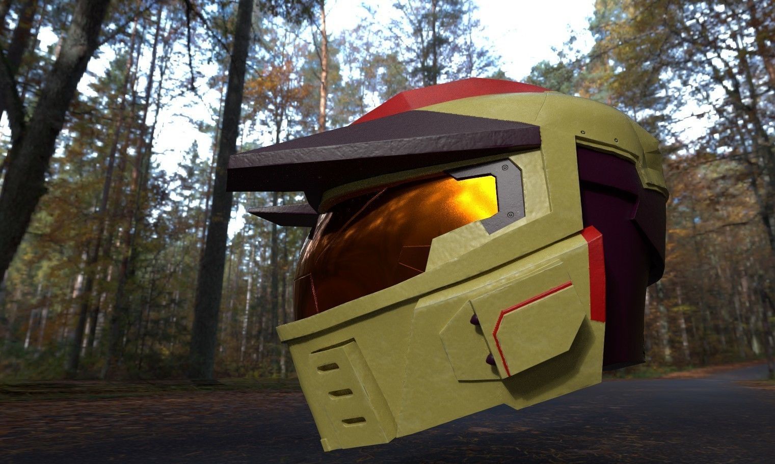 Halo 3 Masterchif spartan helmet Low-poly 3D model_2