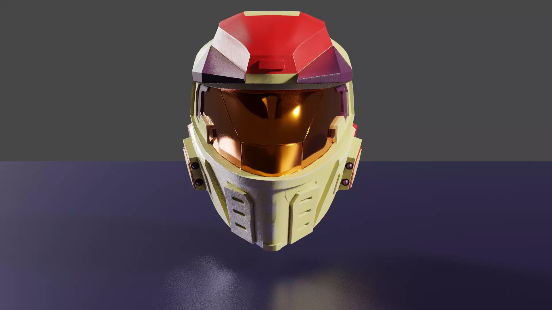 Halo 3 Masterchif spartan helmet Low-poly 3D model_0