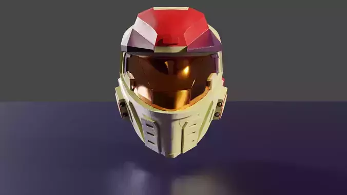Halo 3 Masterchif spartan helmet Low-poly 3D model
