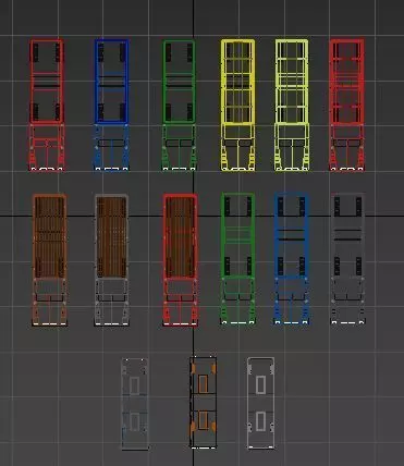 Low Poly Vehicles trucks and trailers Low-poly 3D model_0