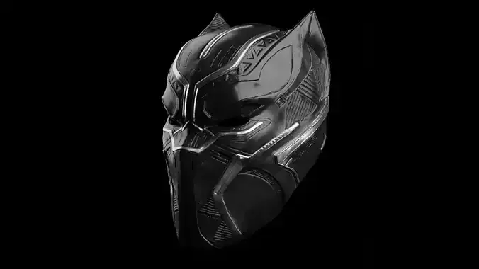 Black Panther Mask Low-poly 3D model