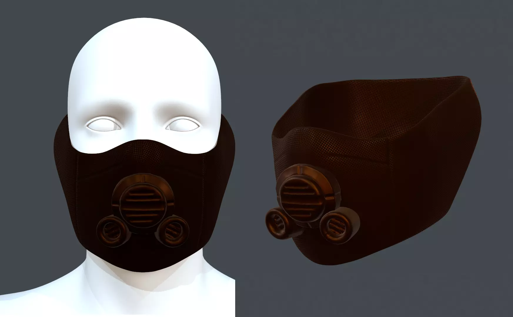 Gas mask helmet 3d model scifi Low-poly Low-poly 3D model_0