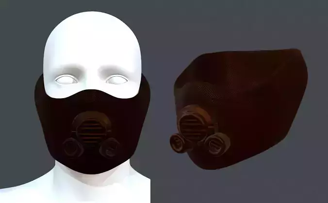 Gas mask helmet 3d model scifi Low-poly 