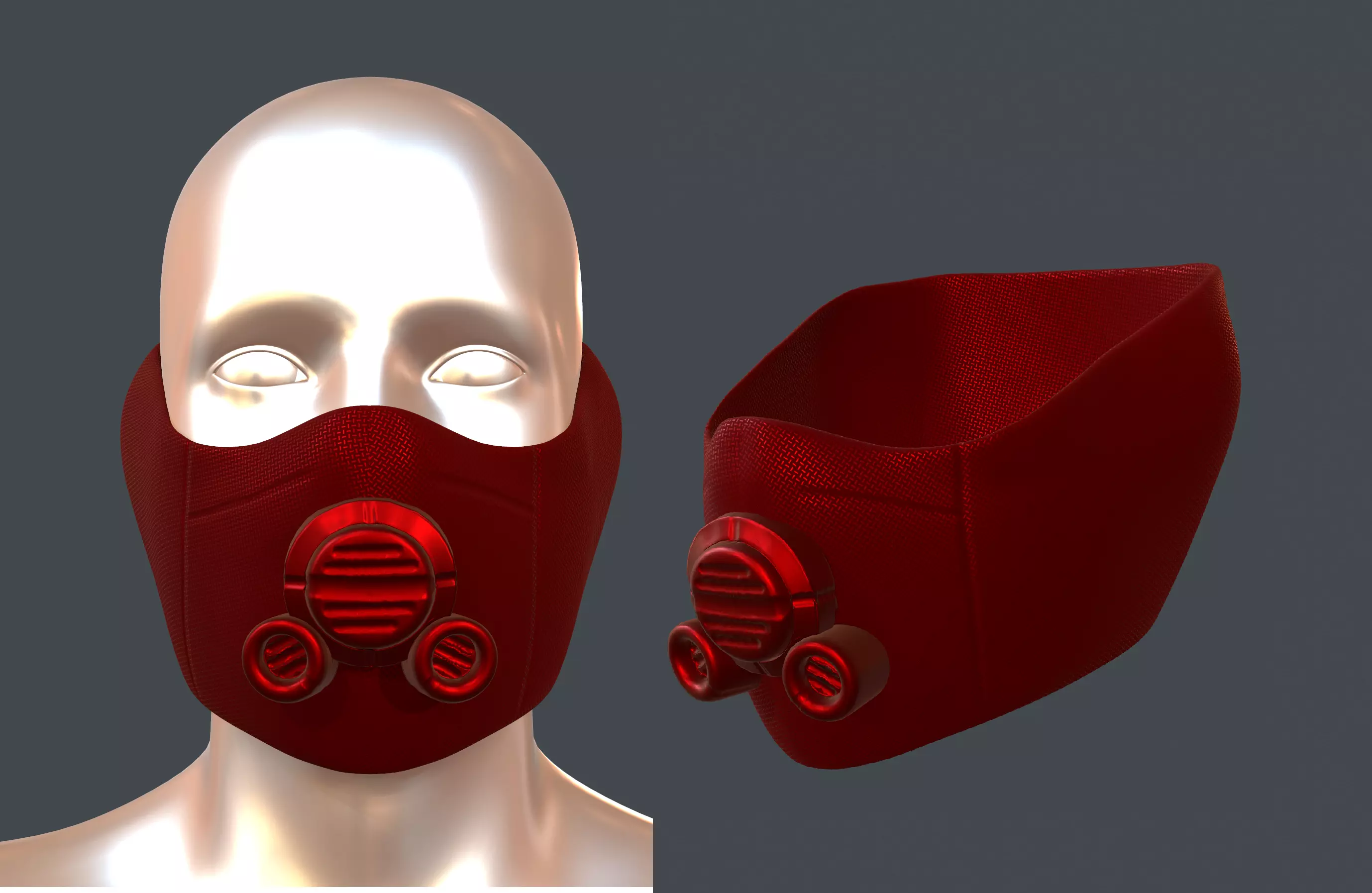 Gas mask helmet 3d model scifi Low-poly Low-poly 3D model