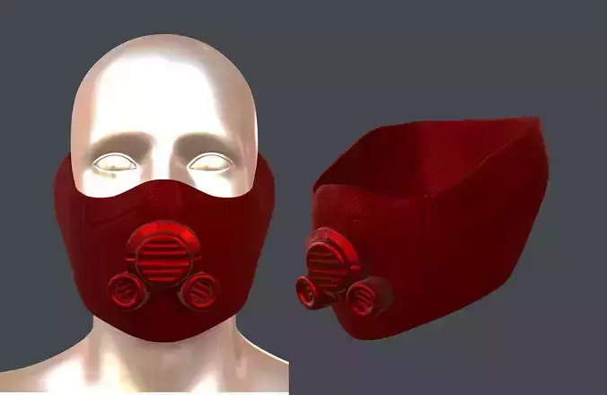 Gas mask helmet 3d model scifi Low-poly 