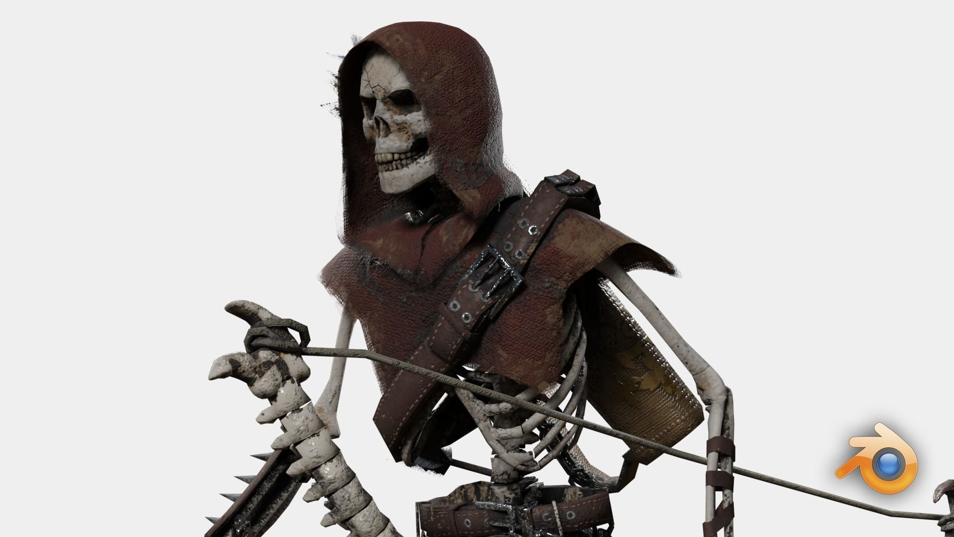 Skeleton Archer Low-poly 3D model_11