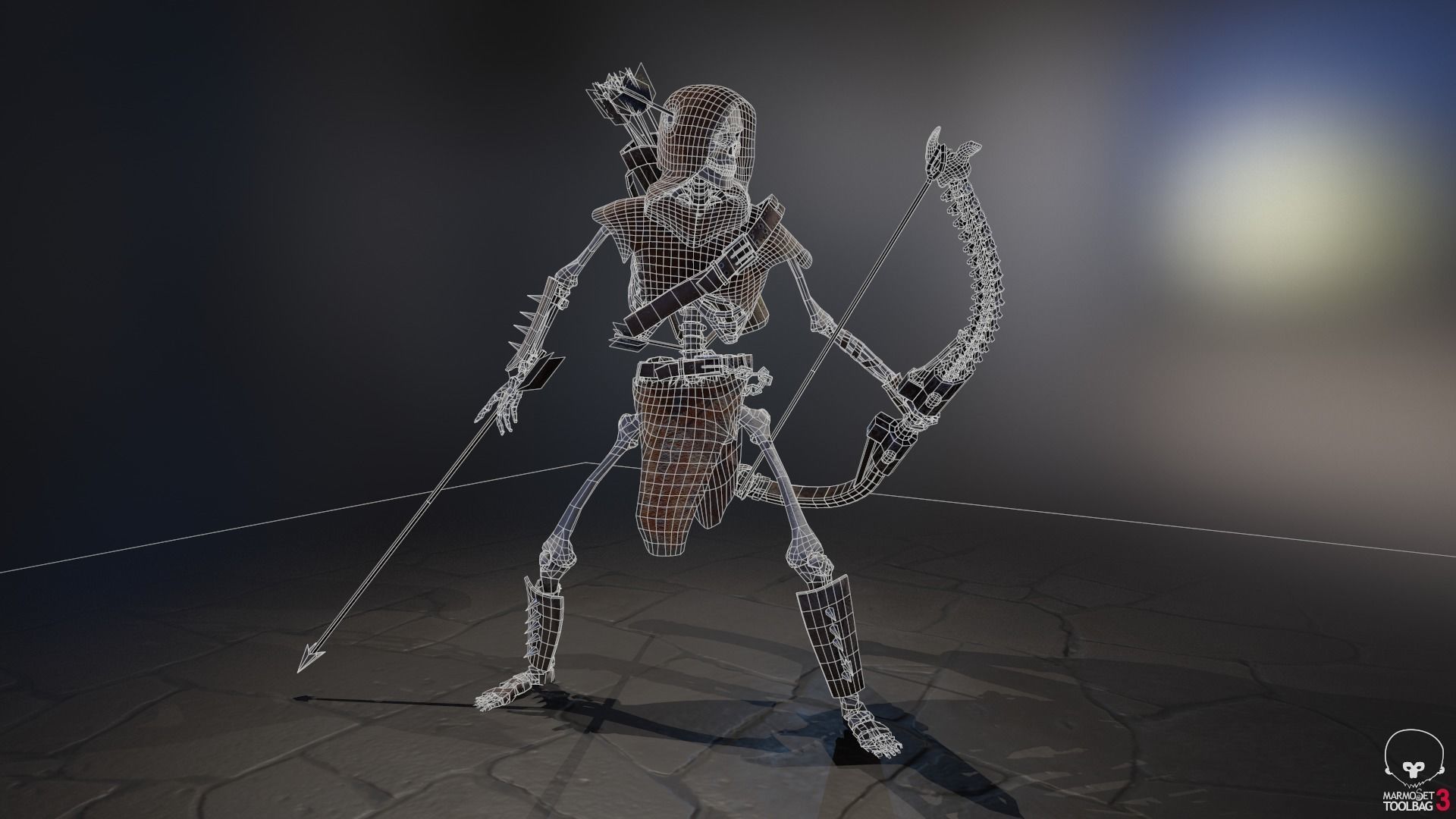 Skeleton Archer Low-poly 3D model_23