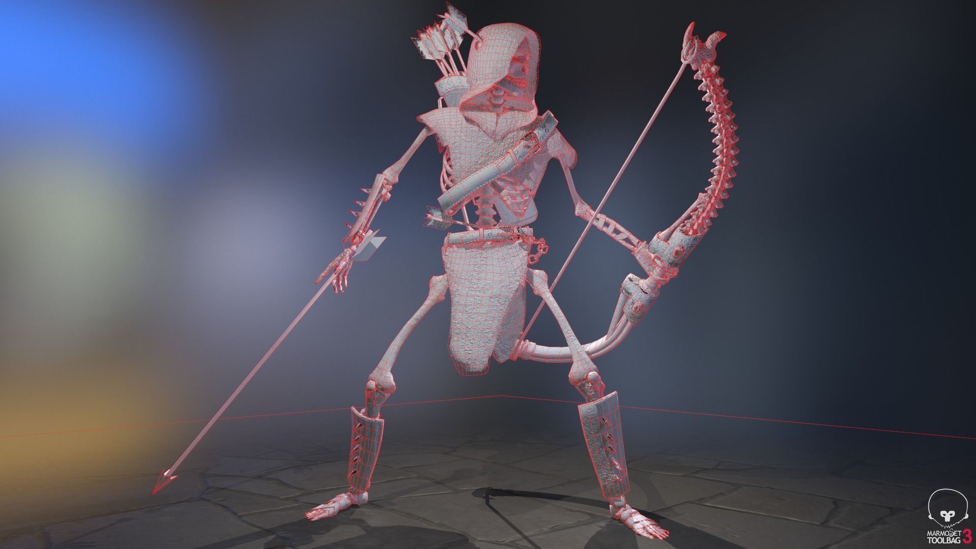 Skeleton Archer Low-poly 3D model_39