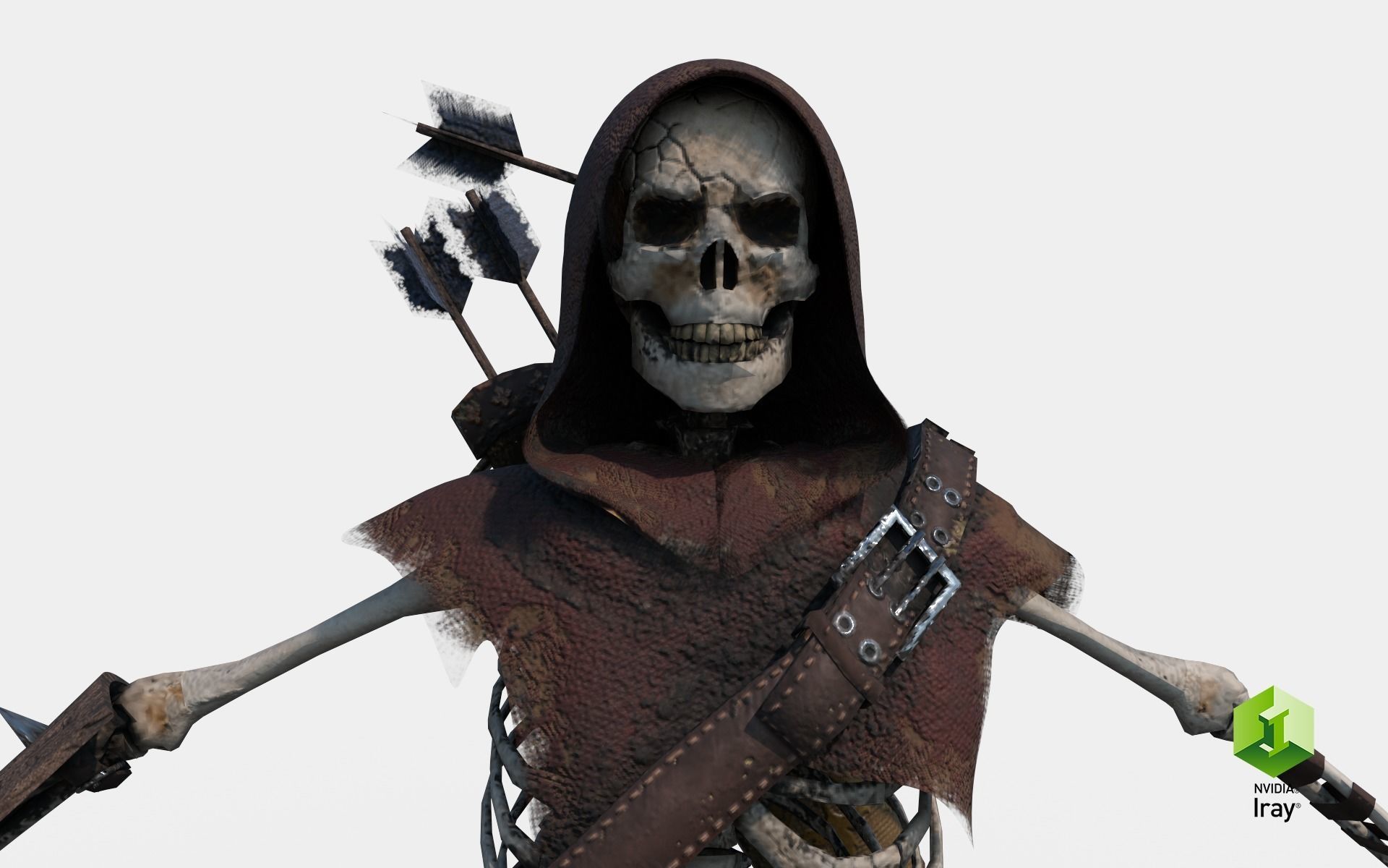Skeleton Archer Low-poly 3D model_14