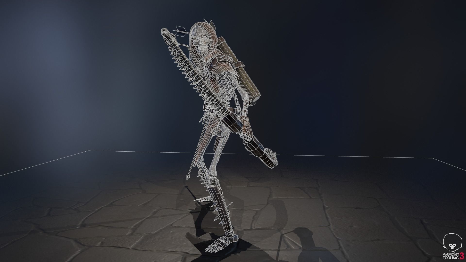 Skeleton Archer Low-poly 3D model_25