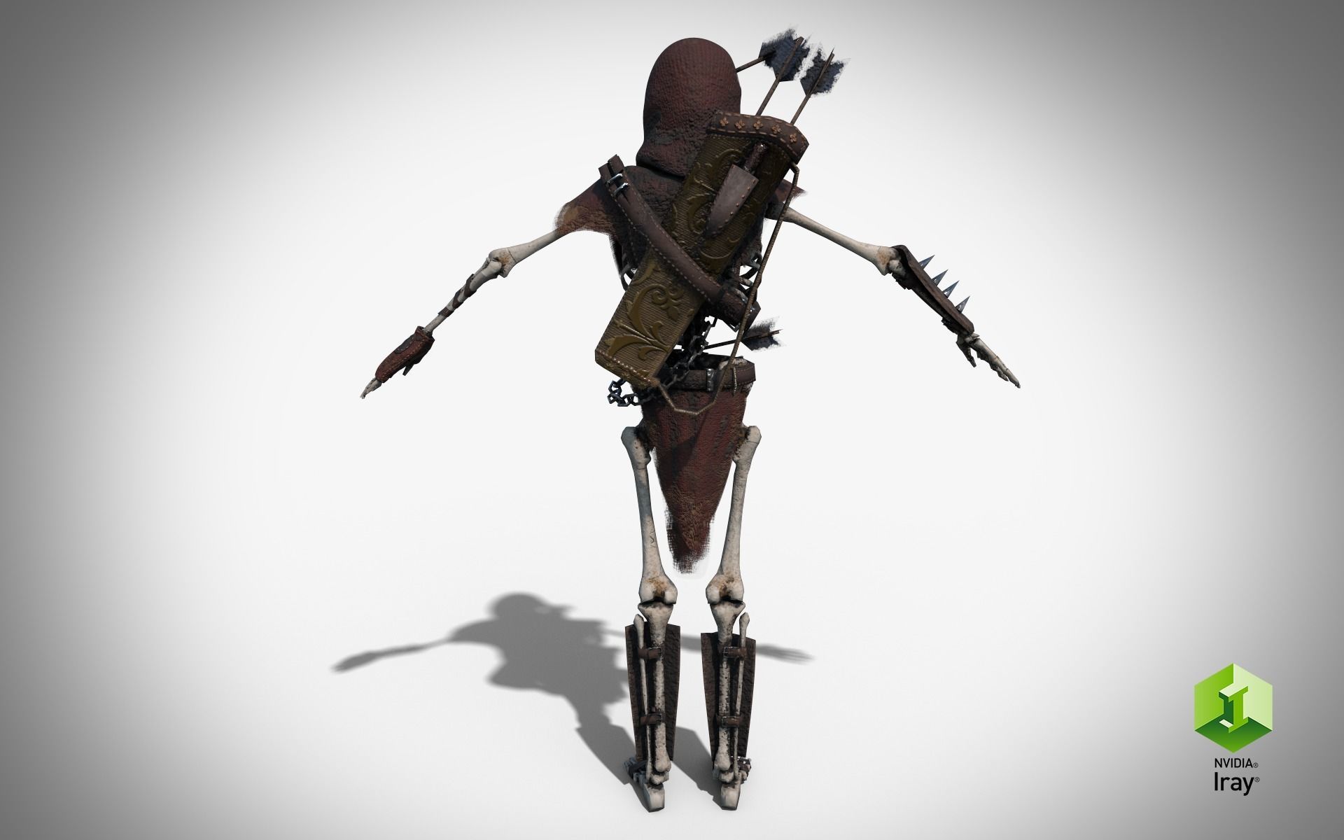 Skeleton Archer Low-poly 3D model_8