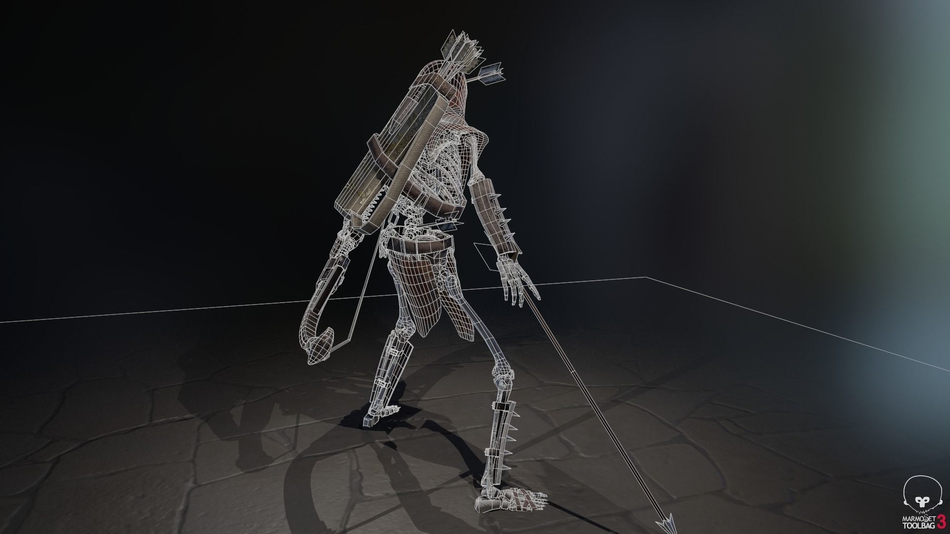 Skeleton Archer Low-poly 3D model_24