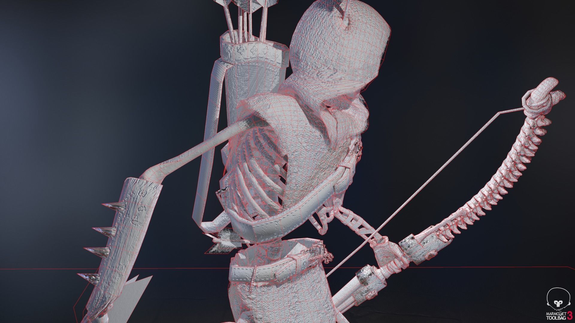Skeleton Archer Low-poly 3D model_38