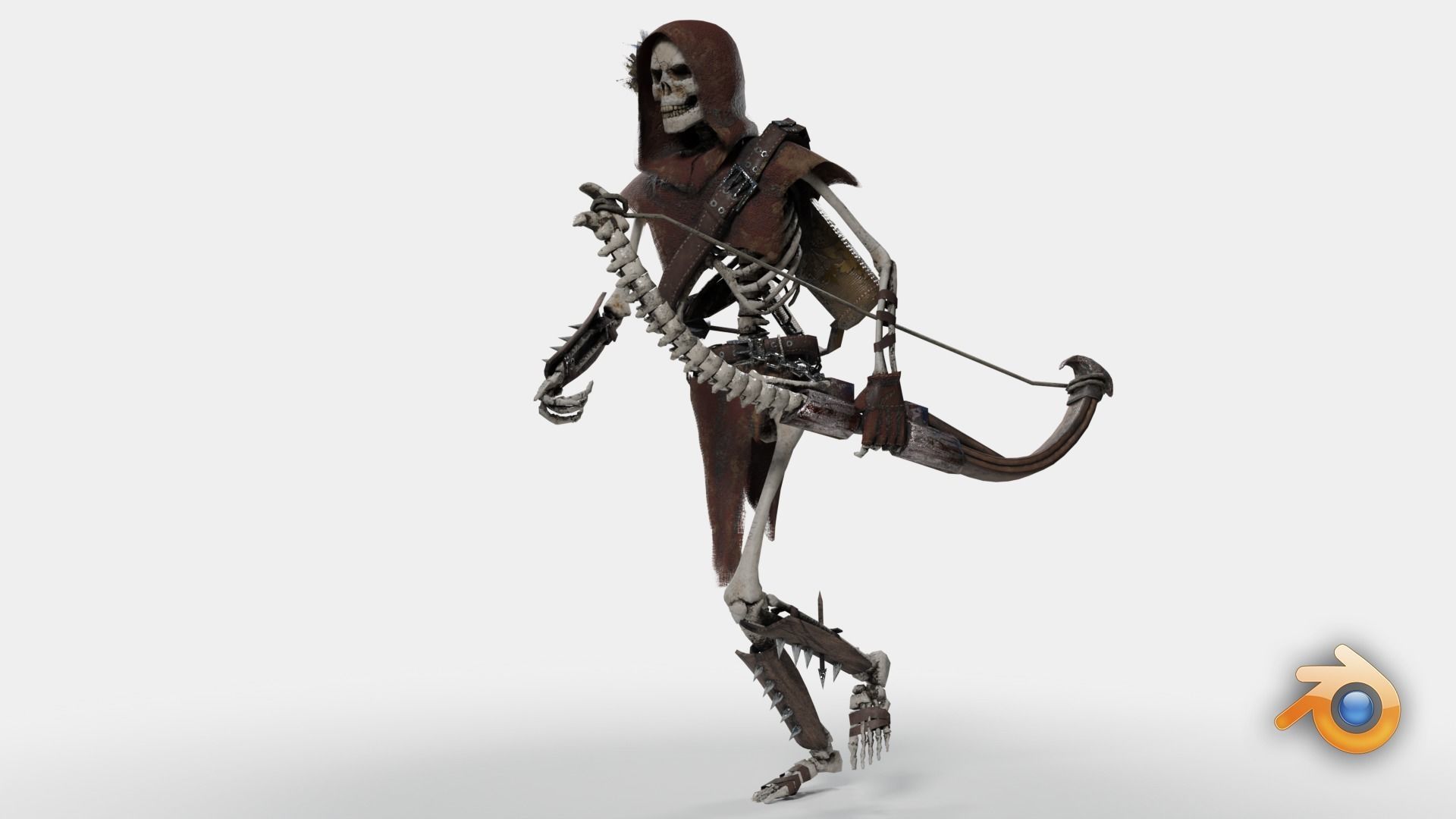 Skeleton Archer Low-poly 3D model_12