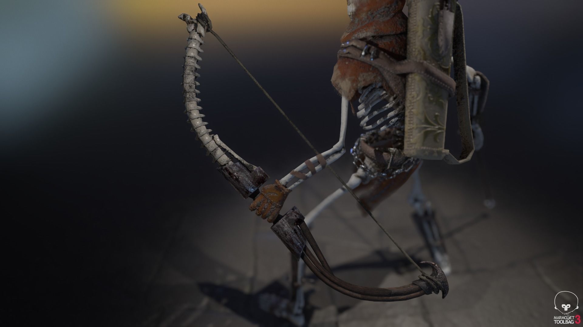 Skeleton Archer Low-poly 3D model_27