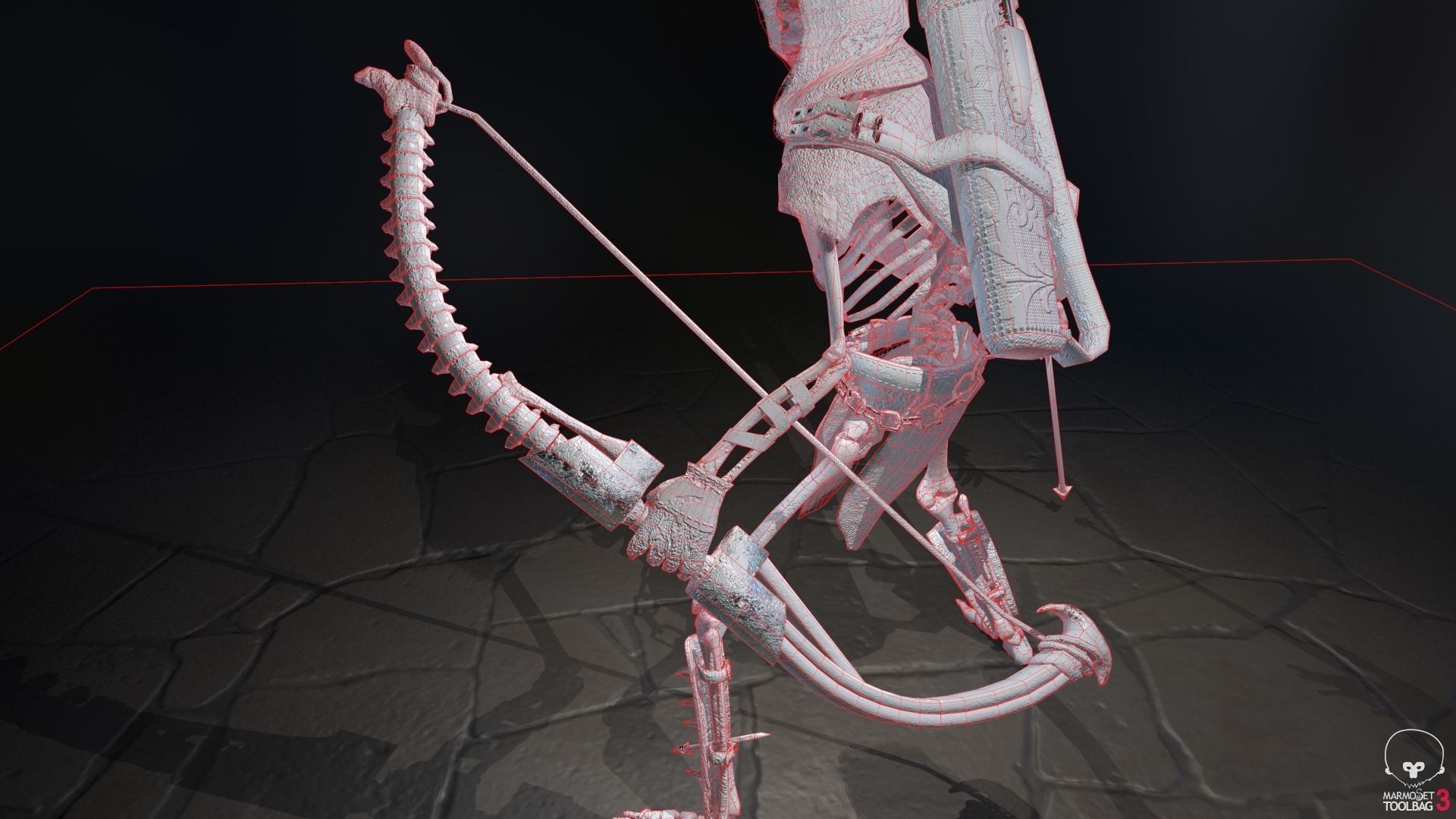 Skeleton Archer Low-poly 3D model_37