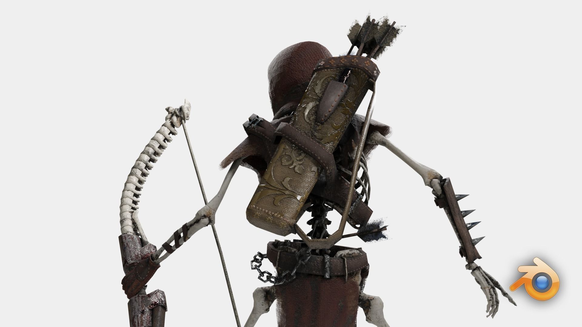 Skeleton Archer Low-poly 3D model_15