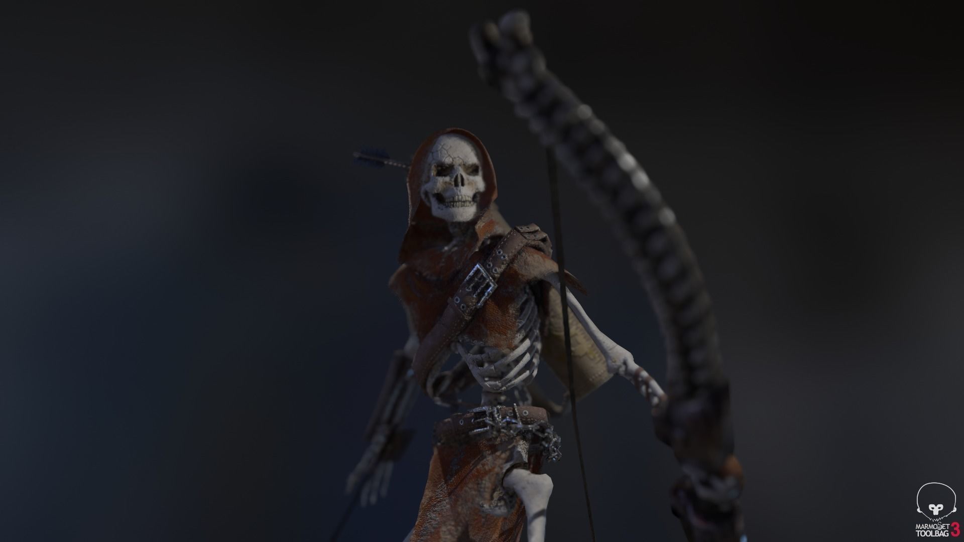 Skeleton Archer Low-poly 3D model_26