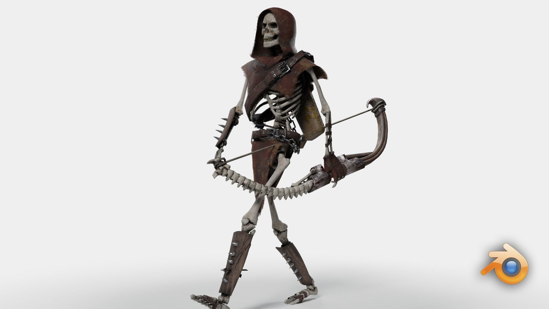 Skeleton Archer Low-poly 3D model_13