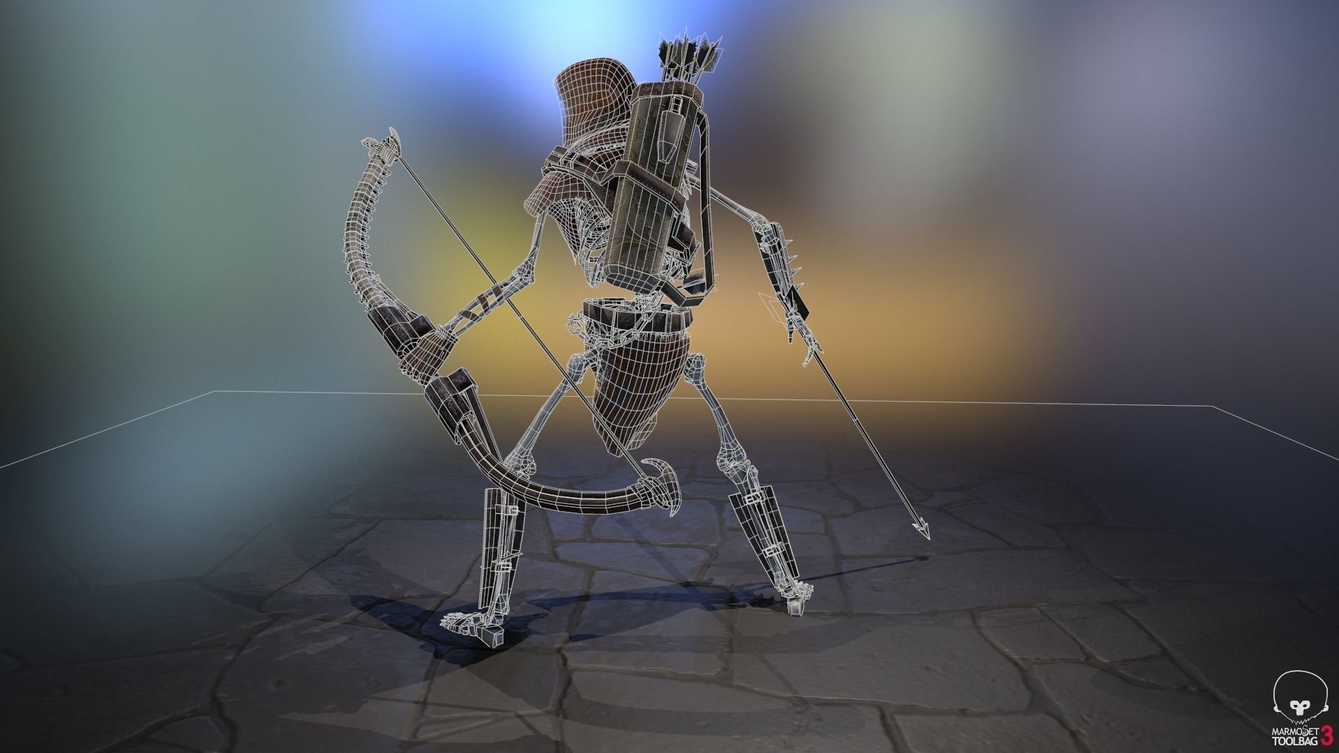 Skeleton Archer Low-poly 3D model_22