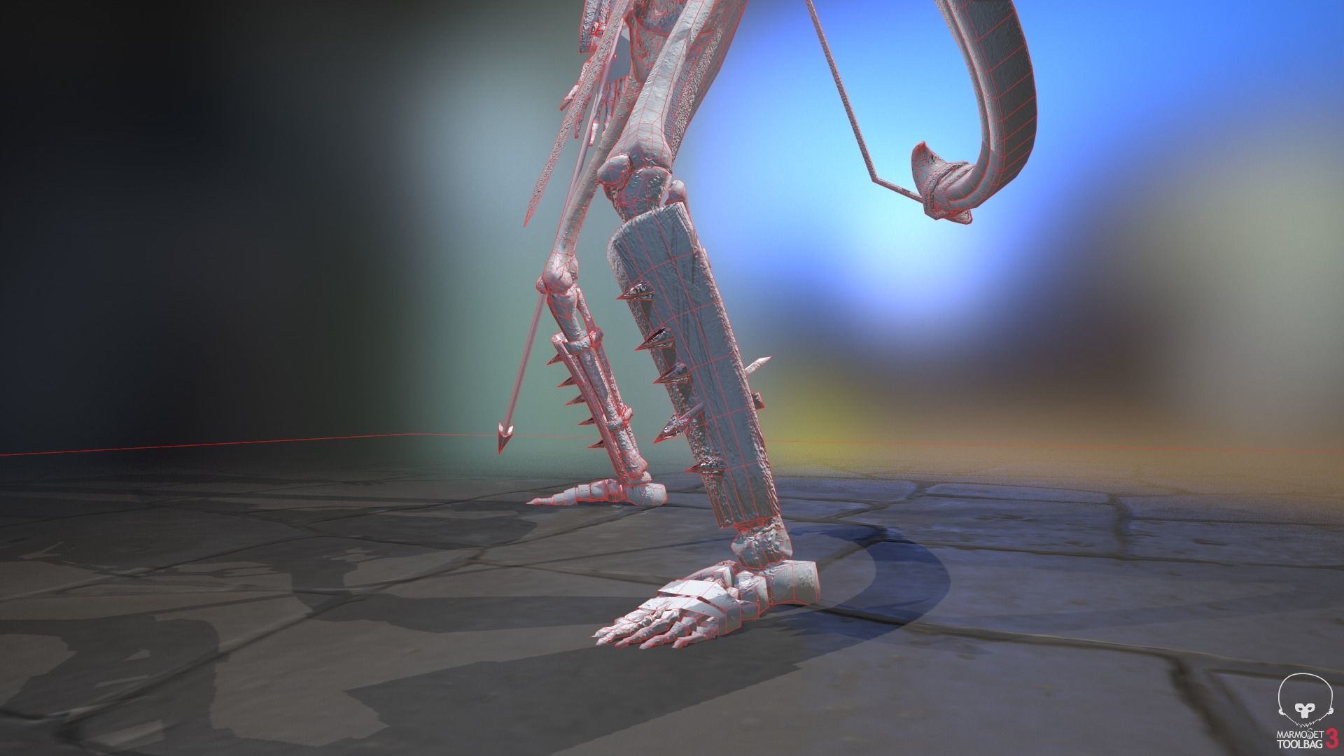 Skeleton Archer Low-poly 3D model_40