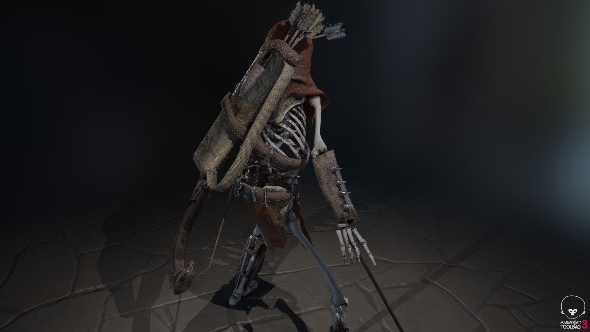 Skeleton Archer Low-poly 3D model_19