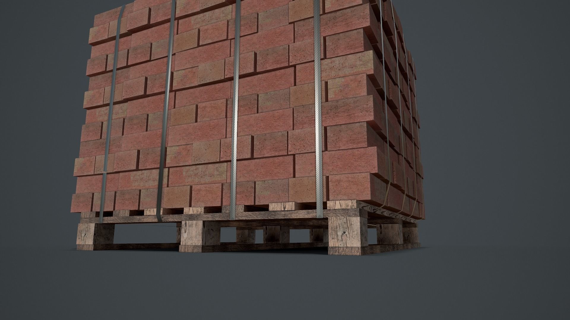 Pallet of Bricks Low-poly 3D model_4