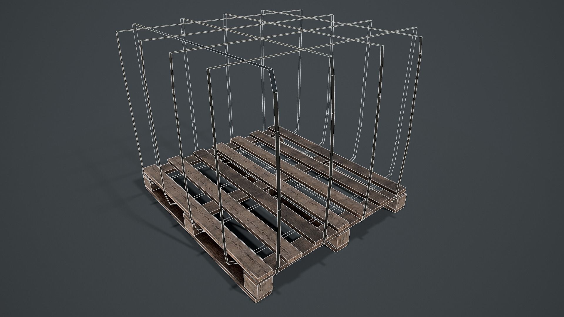 Pallet of Bricks Low-poly 3D model_14