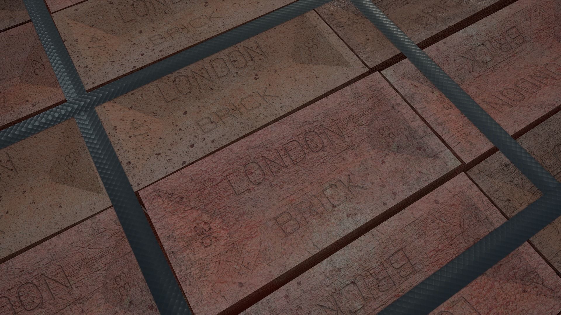 Pallet of Bricks Low-poly 3D model_7
